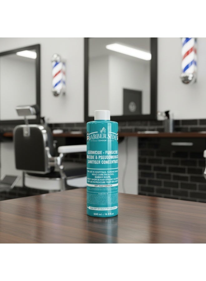 iCan London ICAN Barberside London Germicide Disinfectant Solution 500ml Turquoise – Professional Salon, Medical & Spa Sanitizer - Image 2