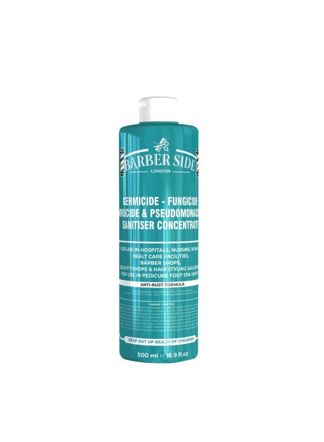 iCan London ICAN Barberside London Germicide Disinfectant Solution 500ml Turquoise – Professional Salon, Medical & Spa Sanitizer - Image 1