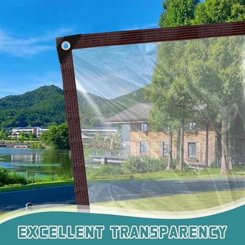 Vteyeya Tarps Heavy Duty Waterproof - 10x12 Clear Vinyl Tarp with Grommets for Outdoors Large Plastic Tarpaulin for Greenhouse Patio Porch Cover Chicken Coop Covers - Image 4