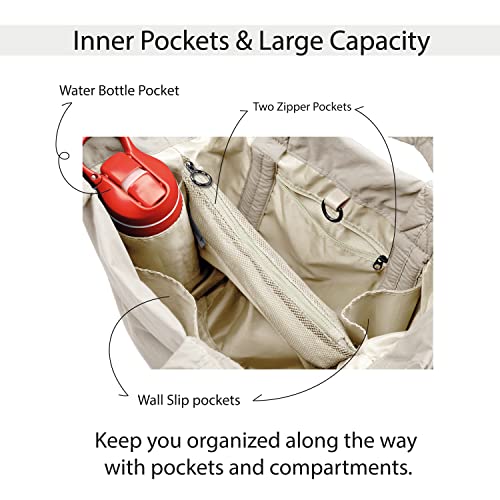 ODODOS 19L Multi Hobo Bags 2.0 with 2 Straps for Women, Totes Handbags, Crossbody Shoulder Bags, Beige - Image 4