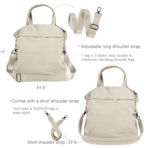ODODOS 19L Multi Hobo Bags 2.0 with 2 Straps for Women, Totes Handbags, Crossbody Shoulder Bags, Beige - Image 3