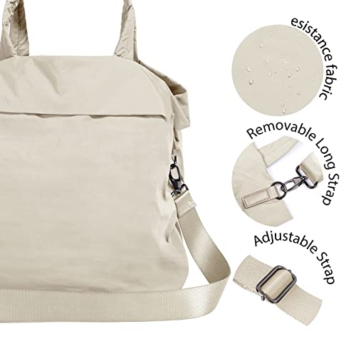 ODODOS 19L Multi Hobo Bags 2.0 with 2 Straps for Women, Totes Handbags, Crossbody Shoulder Bags, Beige - Image 5