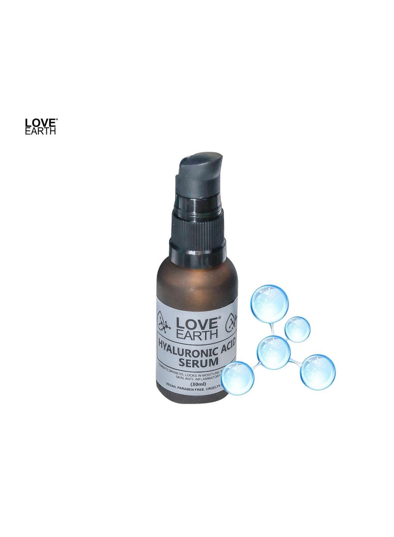 Love Earth Hyaluronic Acid Serum With Organic Aloe Vera & Essential Oils For Moisturised, Nourished & Hydrated Skin 30 ML - Image 3