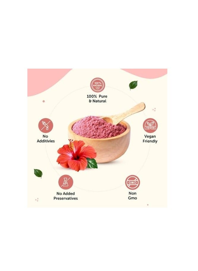 Hibiscus Powder (100gm) – 100% Natural & Pure | Suitable for Hair | Promotes Hair Growth, Strengthens Roots & Nourishes Scalp | Supports Healthy, Thicker & Shinier Hair