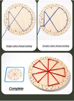 YelaJoy Toys Wooden Geoboard, Montessori Educational Toys Geometry Geoboard Elementary School, Educational Games for Children 3 4 5 6 Years Old,Interactive Games Gift for Girls  - Image 4