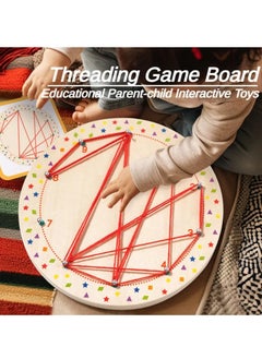 YelaJoy Toys Wooden Geoboard, Montessori Educational Toys Geometry Geoboard Elementary School, Educational Games for Children 3 4 5 6 Years Old,Interactive Games Gift for Girls  - Image 2