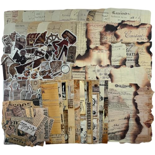 Jukercici Vintage Aesthetic Scrapbook Supplies Kit with Scrapbook Paper Stickers Bookmarks for Scrapbooking DIY Albums Junk Journals Bullet Journals Dark Academia Aesthetic Decor Dark3 149 Pcs - Image 1