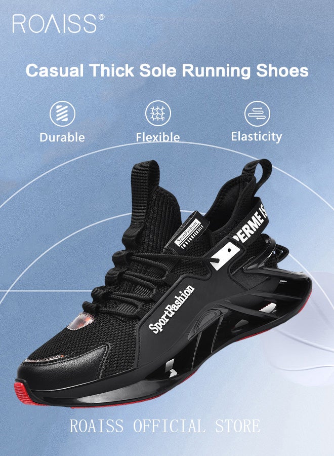 roaiss Non Slip Shock Absorbing Training Sneakers for Men Youth Casual Breathable Height Increasing Running Shoes Male Outdoors Actual Match Lace Up Basketball Shoes - Image 3