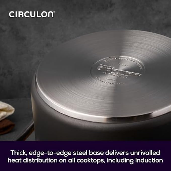 سركيولن 61107 طقم أواني طهي إنفينيت للطهي السريع والقلي من 7 قطع، أغطية غير لاصقة من الفولاذ المقاوم للصدأ، أواني طهي من الألومنيوم المؤكسد الصلب، ألومنيوم أسود - Image 4