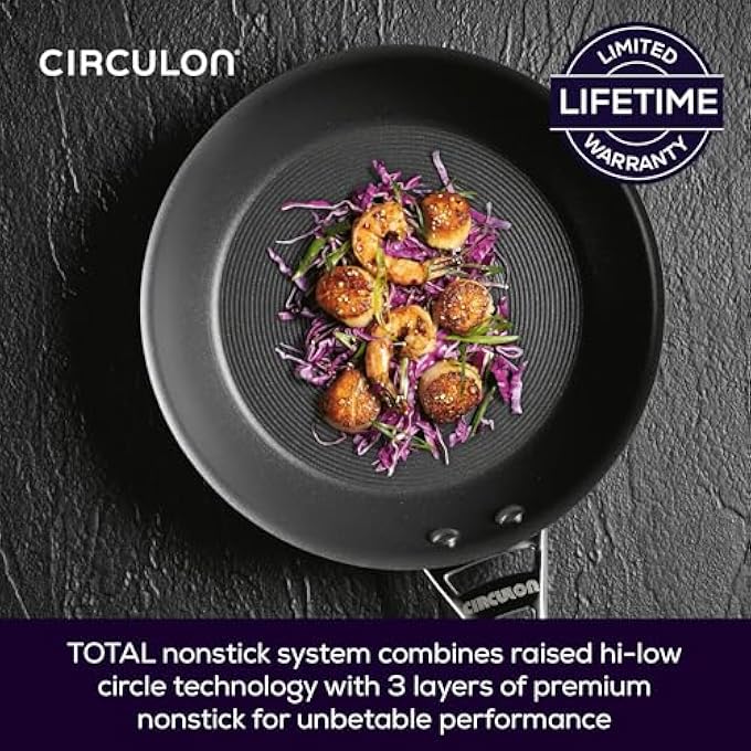 سركيولن 61107 طقم أواني طهي إنفينيت للطهي السريع والقلي من 7 قطع، أغطية غير لاصقة من الفولاذ المقاوم للصدأ، أواني طهي من الألومنيوم المؤكسد الصلب، ألومنيوم أسود - Image 3