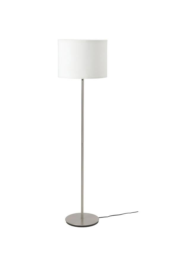 Zaboon Floor Lamp, White/Nickel-Plated - Image 1