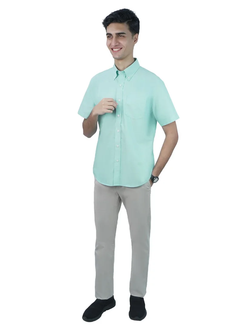Giordano Men’s Regular Fit Wrinkle‑Free Short Sleeve Oxford Shirt