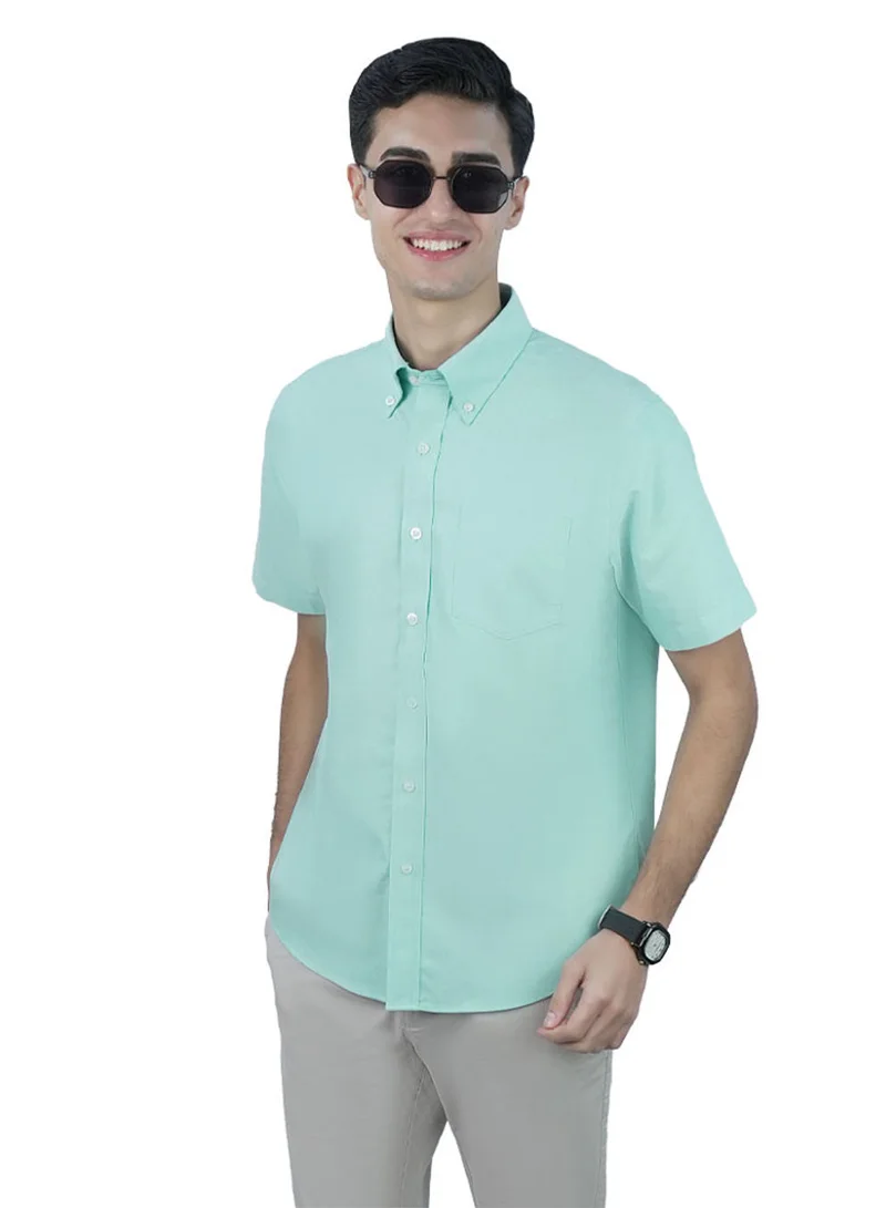 Giordano Men’s Regular Fit Wrinkle‑Free Short Sleeve Oxford Shirt