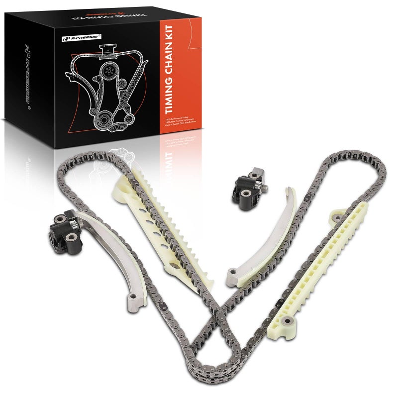 طقم سلسلة توقيت المحرك APremium 8 قطع مع دليل توتر متوافق مع فورد لينكولن ميركوري F150 إكسبلورر موستانج إكسبيديشن E150 E250 إكسبلورر سبورت تراك تاون كار SOHC V8 4.6L