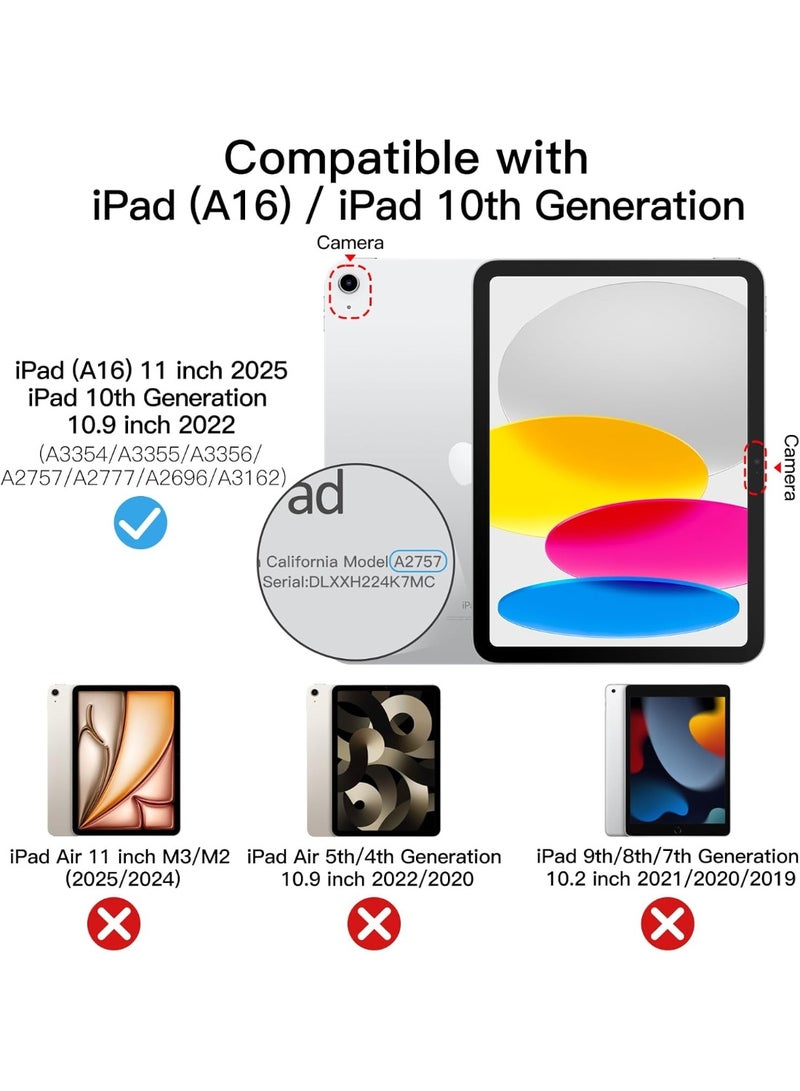 ماهمير حافظة لجهاز iPad (A16) الجيل الحادي عشر/العاشر (2025/2022)، غطاء خلفي صلب رفيع (أسود) - Image 3