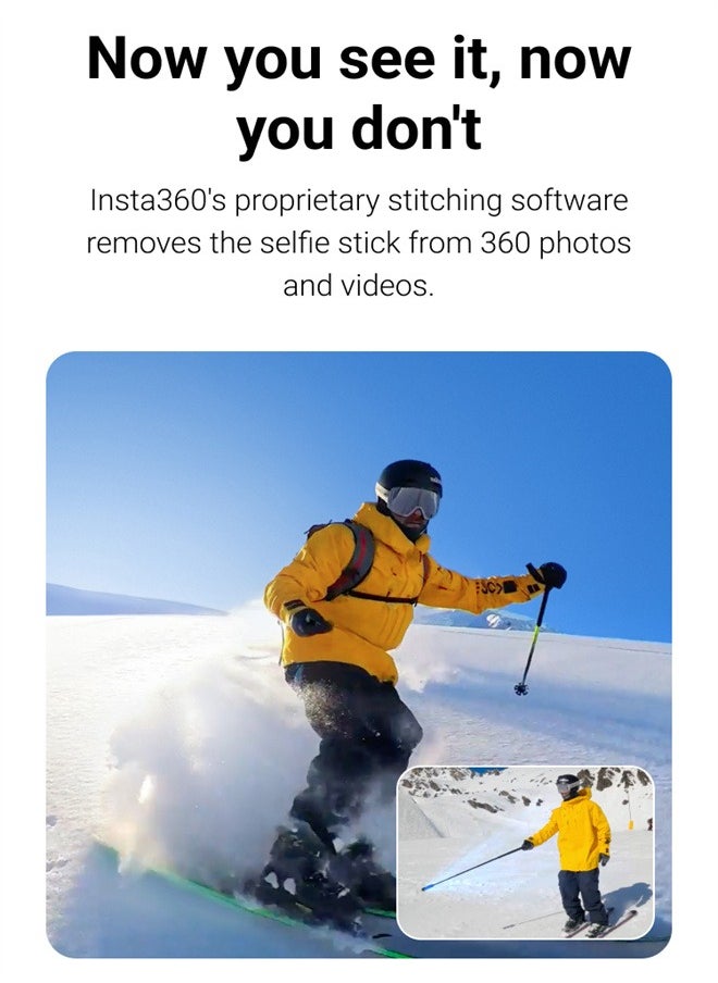 Insta360 2-in-1 Invisible Selfie Stick + Tripod Compatible with X3, GO 2, ONE X2, ONE R, ONE X