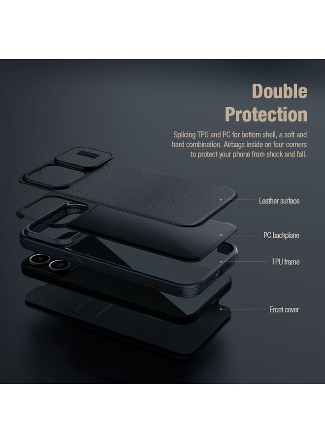 Nillkin Case For iPhone 15 Pro QIN Series Pro Fabric Textured Leather Phone Case - Image 4