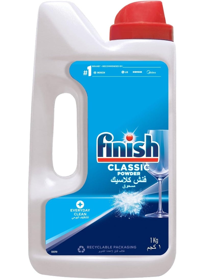 فنيش فينش كلاسيك مسحوق منظف لغسالة الأطباق - للتنظيف اليومي الفعال مع خاصية النقع المسبق - 1 كجم - Image 1