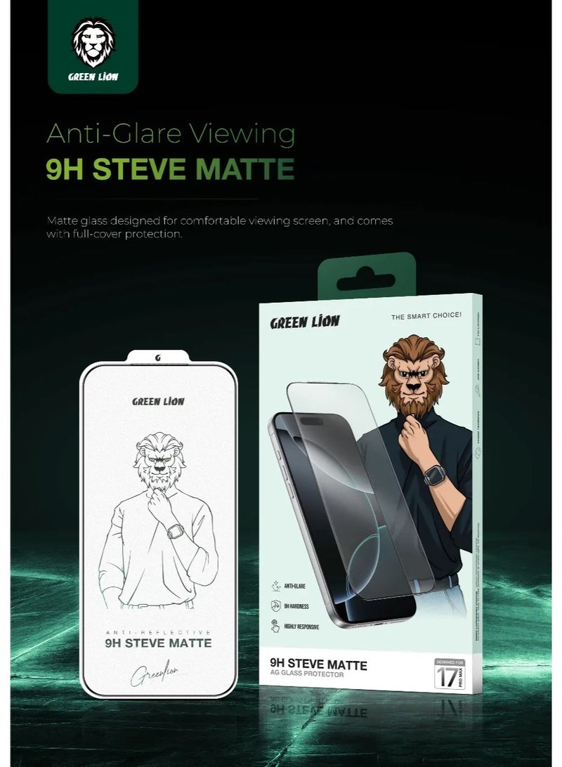 GREEN LION iPhone 17 Pro Max Screen Protector Steve Matte / 9H Steve Matte Strong Full Glass Protector - Image 2