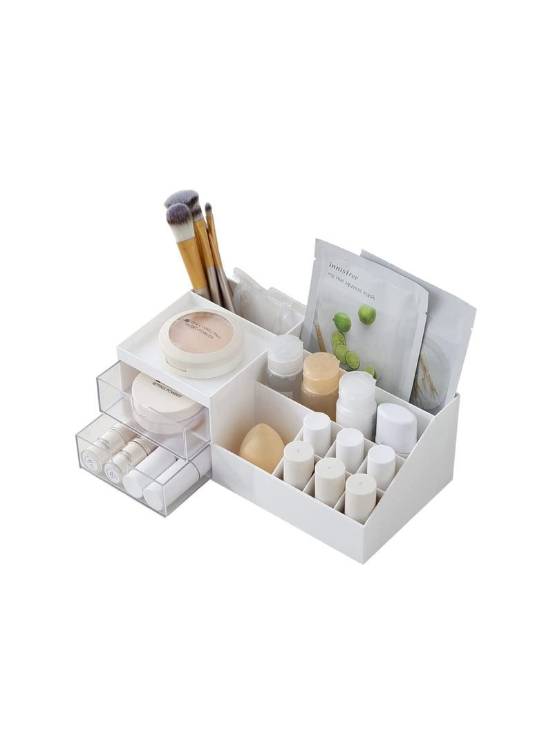 Dubkart Two layer storage box stationery storage box drawer, white 28x13x18cm - Image 3