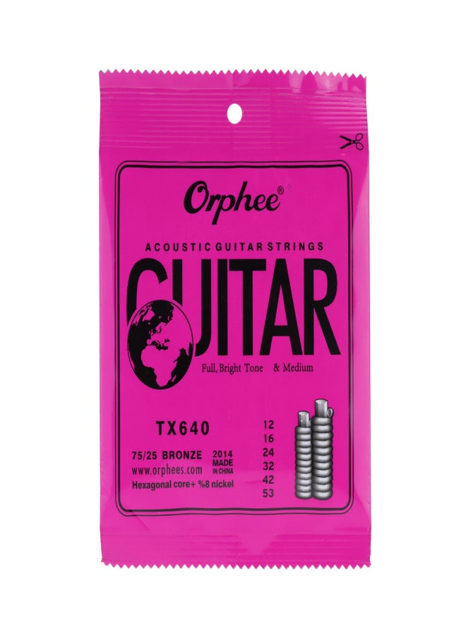 Orphee TX640 6pcs  Acoustic Folk Guitar String  Set (.012-.053) Phosphor Bronze Medium Tension - Image 3