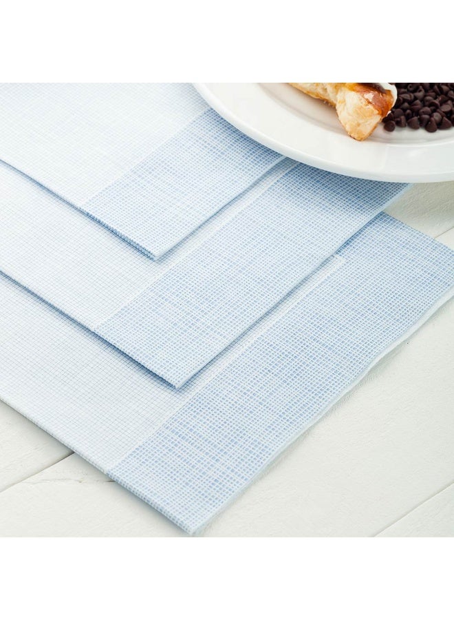 Restaurantware Luxenap 15.8 x 15.8 Inch Linen-Feel Napkins, 600 airlaid Disposable Napkins - Sustainable, Durable, White Paper Square Paper Napkins, With Blue Threads, For All Kinds Of Events  - Image 3