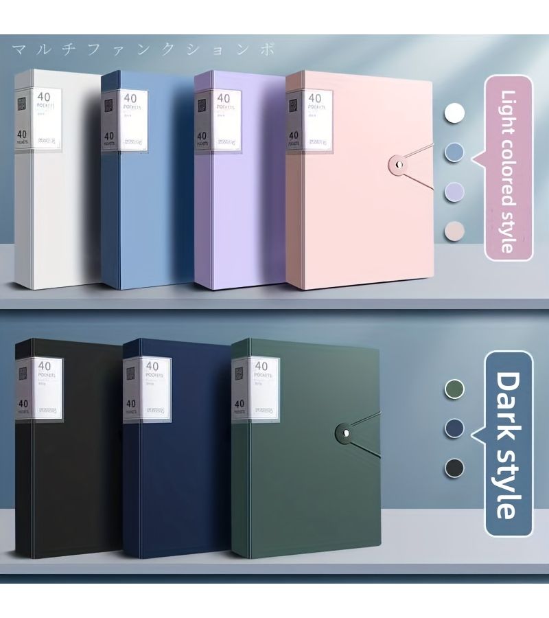 2 A4 Folders 80 PP Plastic Pocket File Organizer High Transparency Durable File Storage for Office School Home Organization Lightweight Portable Desk Folder Pink Blue - Image 2