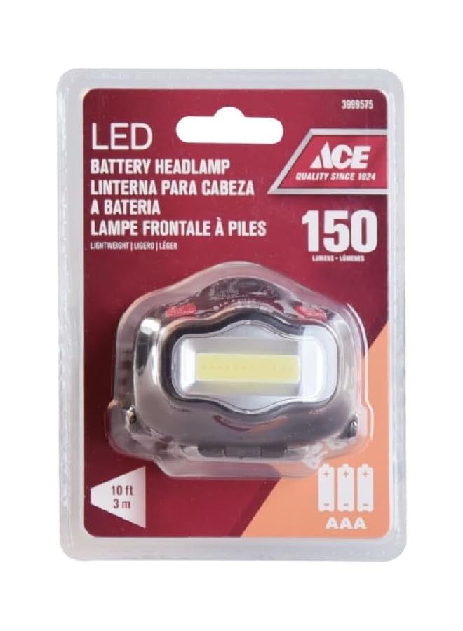 ACE High Quality 150 Lumens LED Battery Headlamp Black 3999575 - Image 2