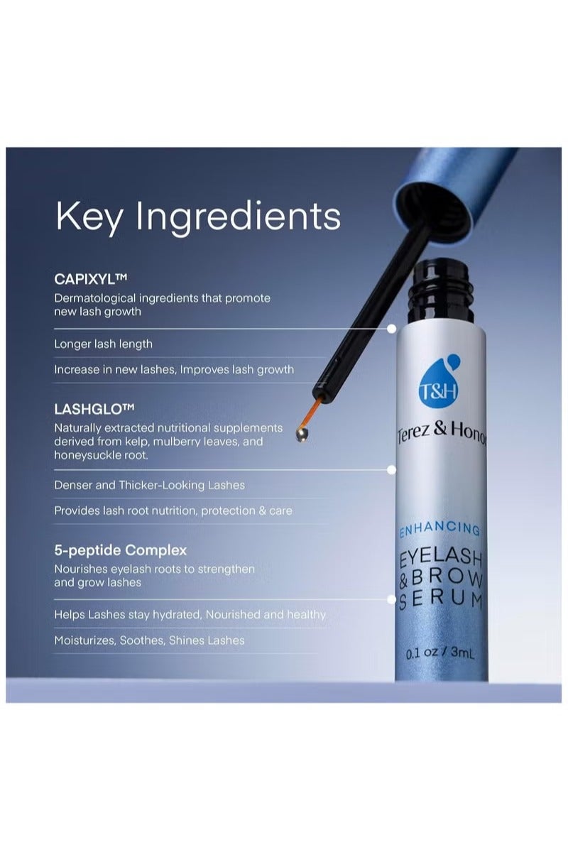 تيريز آند أونر مصل نمو الرموش الطبيعي ومعزز الحاجب لنمو الرموش الأكثر سمكاً وأطولًا للرمش الطويلة واللامعة والحاببين [3 مل] 3 مل - Image 2