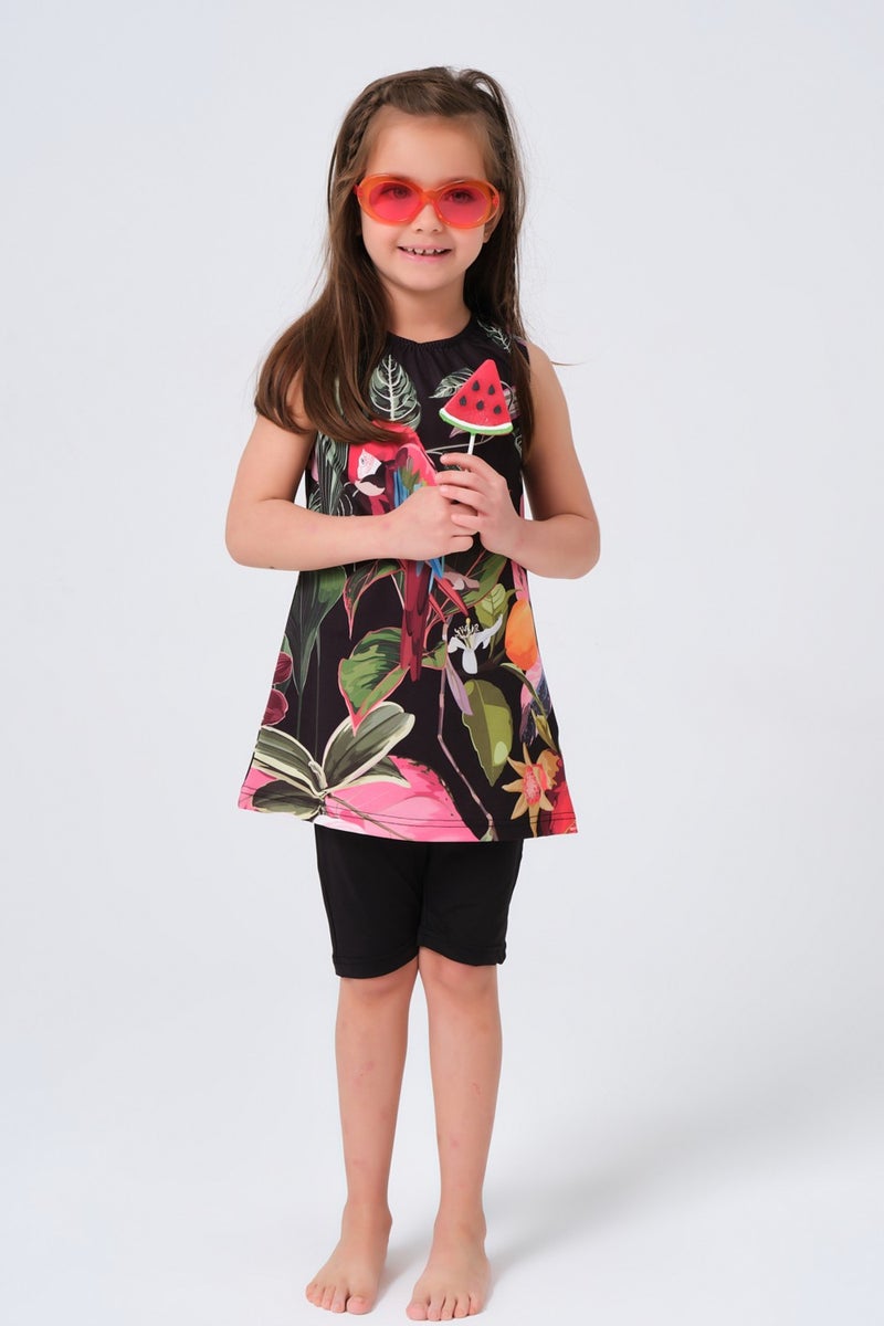 Alfasa Patterned Zero Sleeve Kids Swimsuit  - Image 3