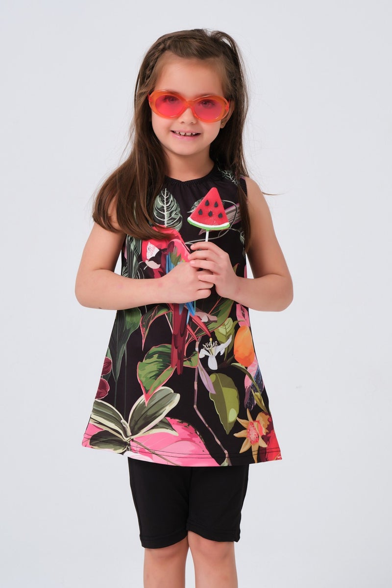 Alfasa Patterned Zero Sleeve Kids Swimsuit  - Image 2