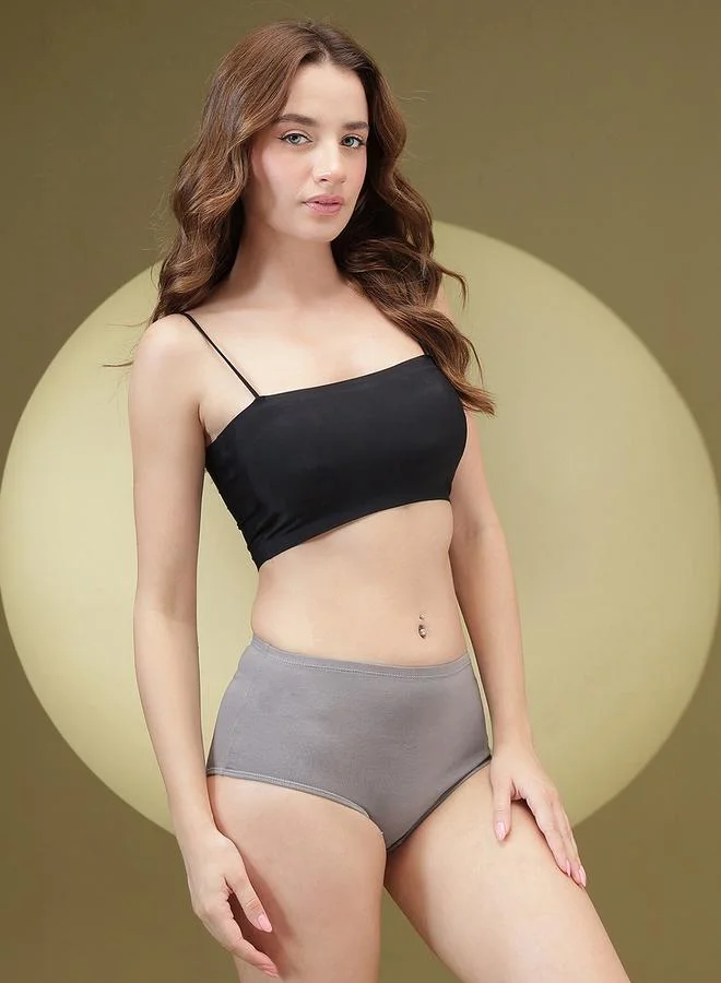 Clovia High Waist Hipster Panty with Inner Elastic - Cotton