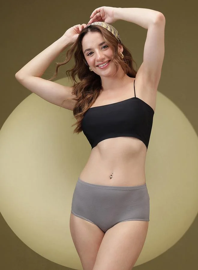 Clovia High Waist Hipster Panty with Inner Elastic - Cotton