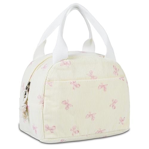 GISMTR Lunch Bag for Women Insulated Lunch Box Cute Corduroy Lunch Tote Bags Reusable Large Capacity Cooler Bag for Travel Work Picnic - Image 1