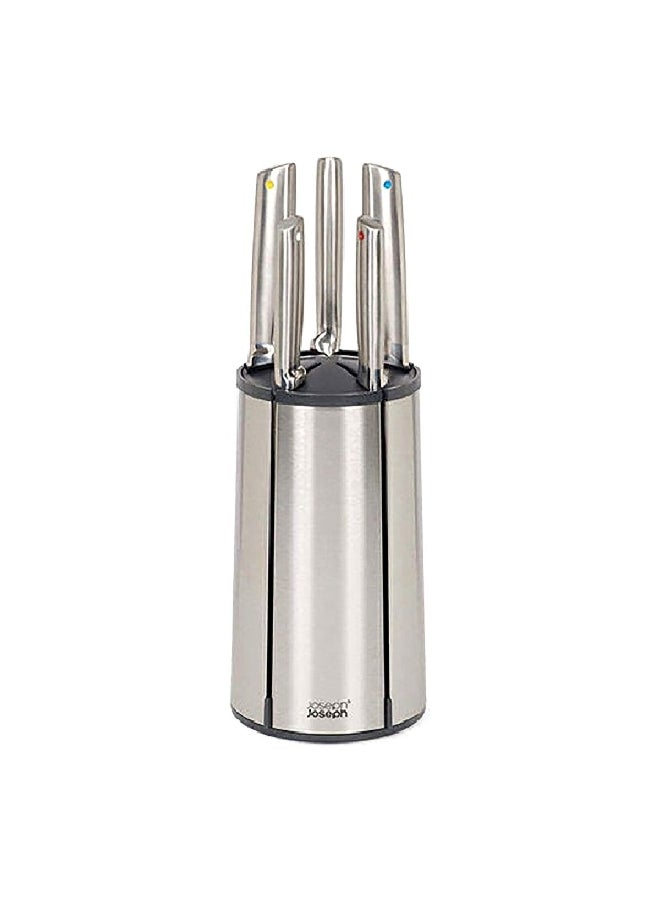 Joseph Joseph 5-Piece Elevate Steel Carousel Knife Set with Rotating Storage Stand Silver 37 x 13 x 13 cm 10546  - Image 1