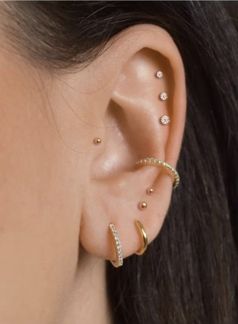 YUCCA 20pcs Small Gold Hoop Earrings for Women, 18K Gold Plated Stainless Steel Small Hoop Earrings Set for Multiple Piercing, Gorgeous Huggie Hoop Cartilage Helix Tragus Earrings  - Image 5