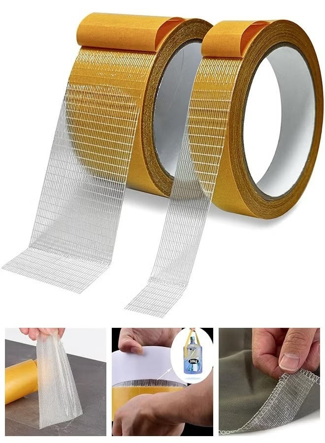 Double Sided Tape, Mounting Tape for Clothes, Double Sided Tape Heavy Duty, Carpet Tape, Two Sided Tape for Fabric, Double Sided Duct Tape 2 Rolls - Image 1