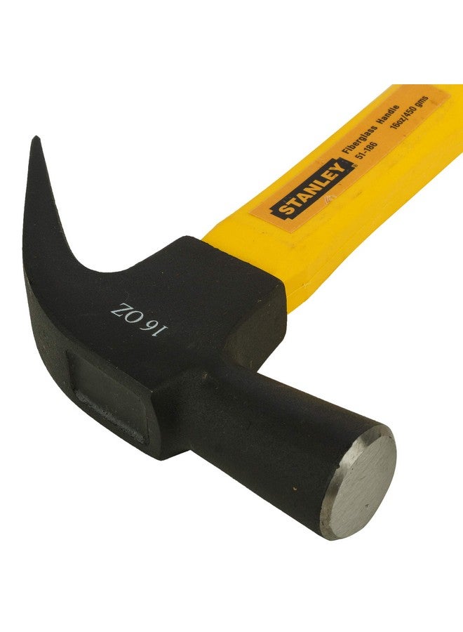 Stanley STANLEY 51-186 Fibreglass Nail Hammer 450gms (Yellow & Black)  - Image 3