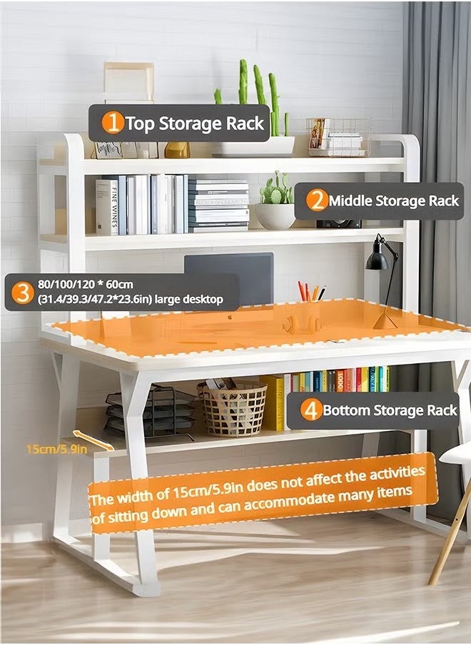 Beauenty - Desk easy to install can be used for laptop desk multi-layer with storage rack suitable for home - Image 1