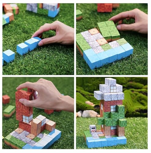 Knick Knack Magnetic World Building Blocks Set | Mini Themed Magnetic Cubes for Kids Ages 3 and Up (88 Pieces) - Image 4