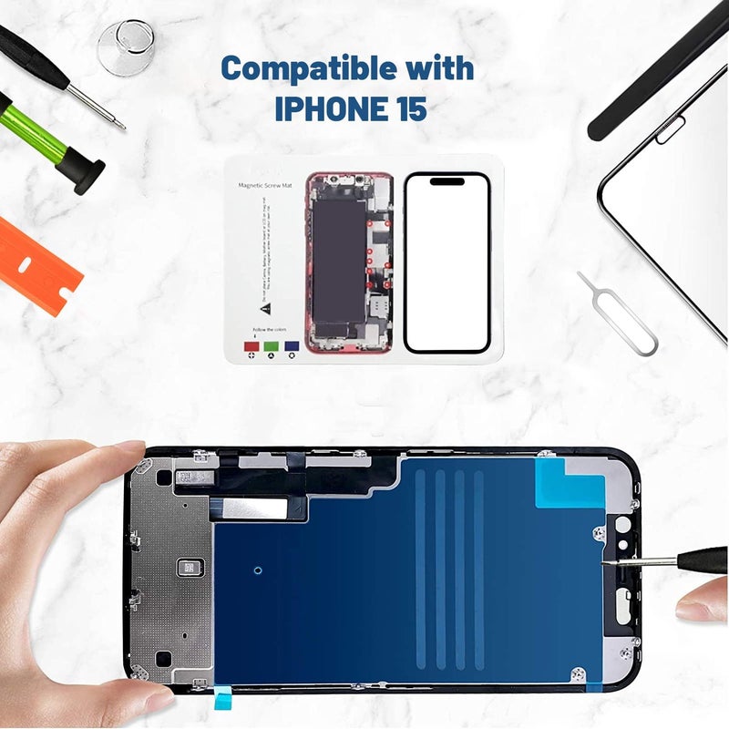 Tpyag Store استبدال شاشة آيفون 15، استبدال زجاج آيفون 15 بحجم 6.1 بوصة، مجموعة إصلاح الشاشة مع لاصق مقاوم للماء (بدون OLED وديجيتزر اللمس) - Image 4