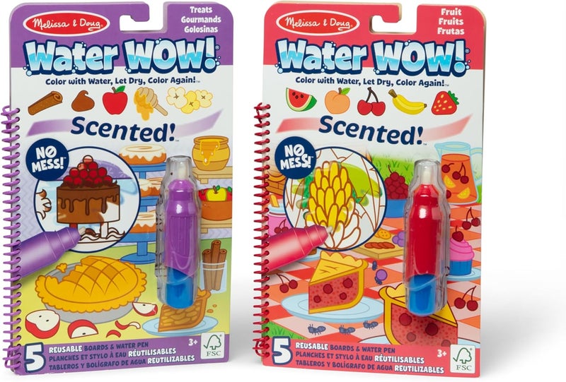 Melissa & Doug مجموعة مائية عطرية من ميليسا ودوج - وسادات نشاط قابلة لإعادة الاستخدام مع مشاهد مستوحاة من الفواكه والحلويات وأقلام قابلة للتعبئة - Image 1