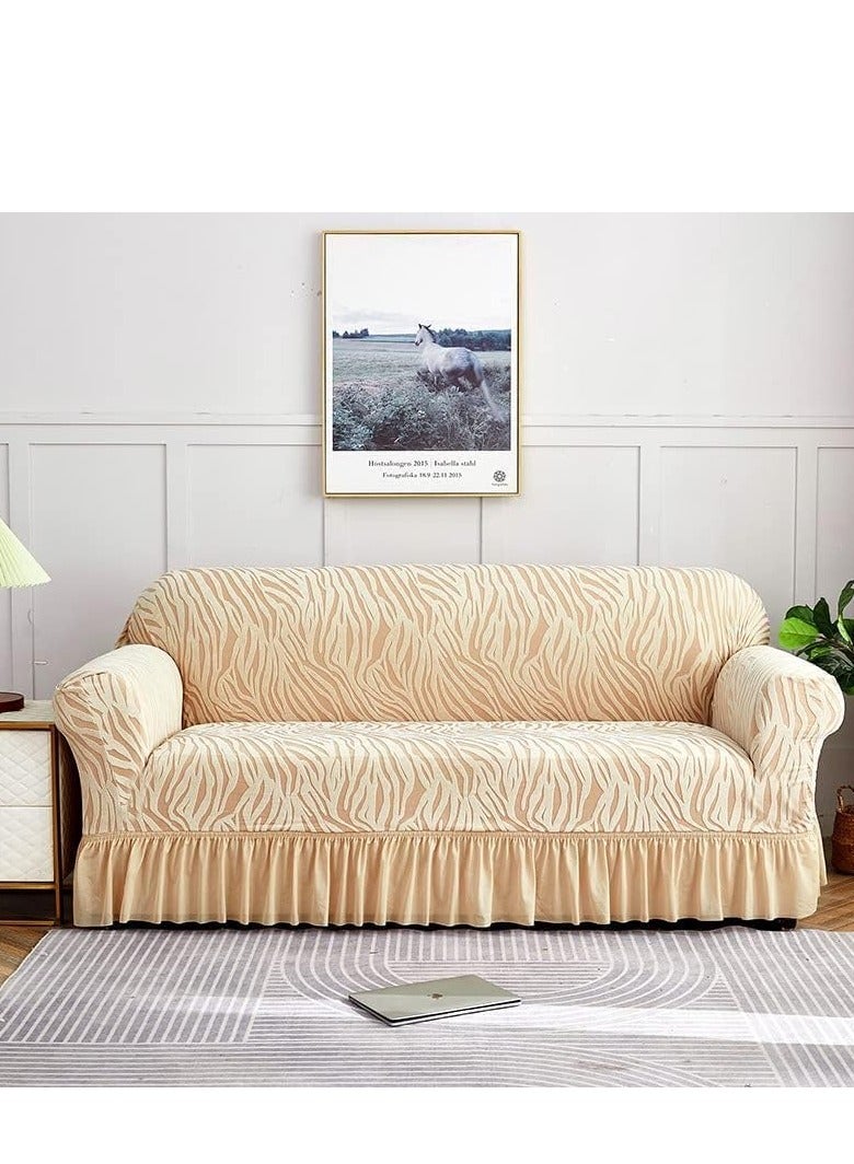 TRASSLE Thick Sofa Cover with Skirt, Stretchable Full Cover Dustproof Sofa Towel Couch Slipcover，Pure Color Combination Sofa Cover, for Furniture Protection - Image 1