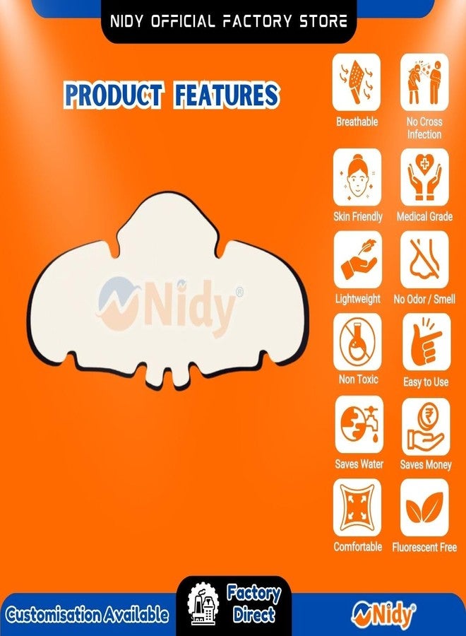Nidy® 100Pcs Disposable Dry Non-Woven Fabric Butterfly Shape Nose Patch Mask Sheets DIY SPA Wrap without Cosmetic Product, Use Non Woven Nose Care Pads with Dark Circle Cream/Lotion/Gel/Fruit for Facial Blackheads Cleansing Cream Moisturizer Nose Butter - Image 2