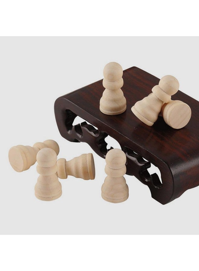 EXCEART Wooden Chess Pieces Only, 50pcs Blank Wood Chess Pieces to Paint Unfinished Wooden Peg Dolls for Chess Board Arts Crafts - Image 2