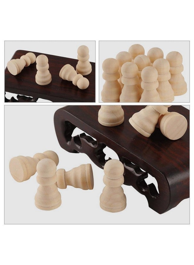 EXCEART Wooden Chess Pieces Only, 50pcs Blank Wood Chess Pieces to Paint Unfinished Wooden Peg Dolls for Chess Board Arts Crafts - Image 3