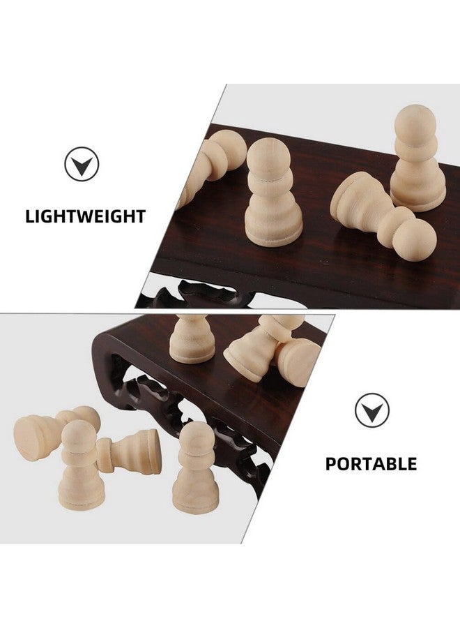 EXCEART Wooden Chess Pieces Only, 50pcs Blank Wood Chess Pieces to Paint Unfinished Wooden Peg Dolls for Chess Board Arts Crafts - Image 4