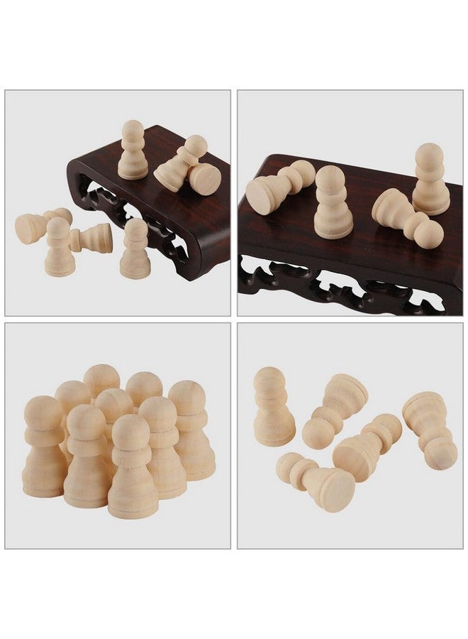 EXCEART Wooden Chess Pieces Only, 50pcs Blank Wood Chess Pieces to Paint Unfinished Wooden Peg Dolls for Chess Board Arts Crafts - Image 5