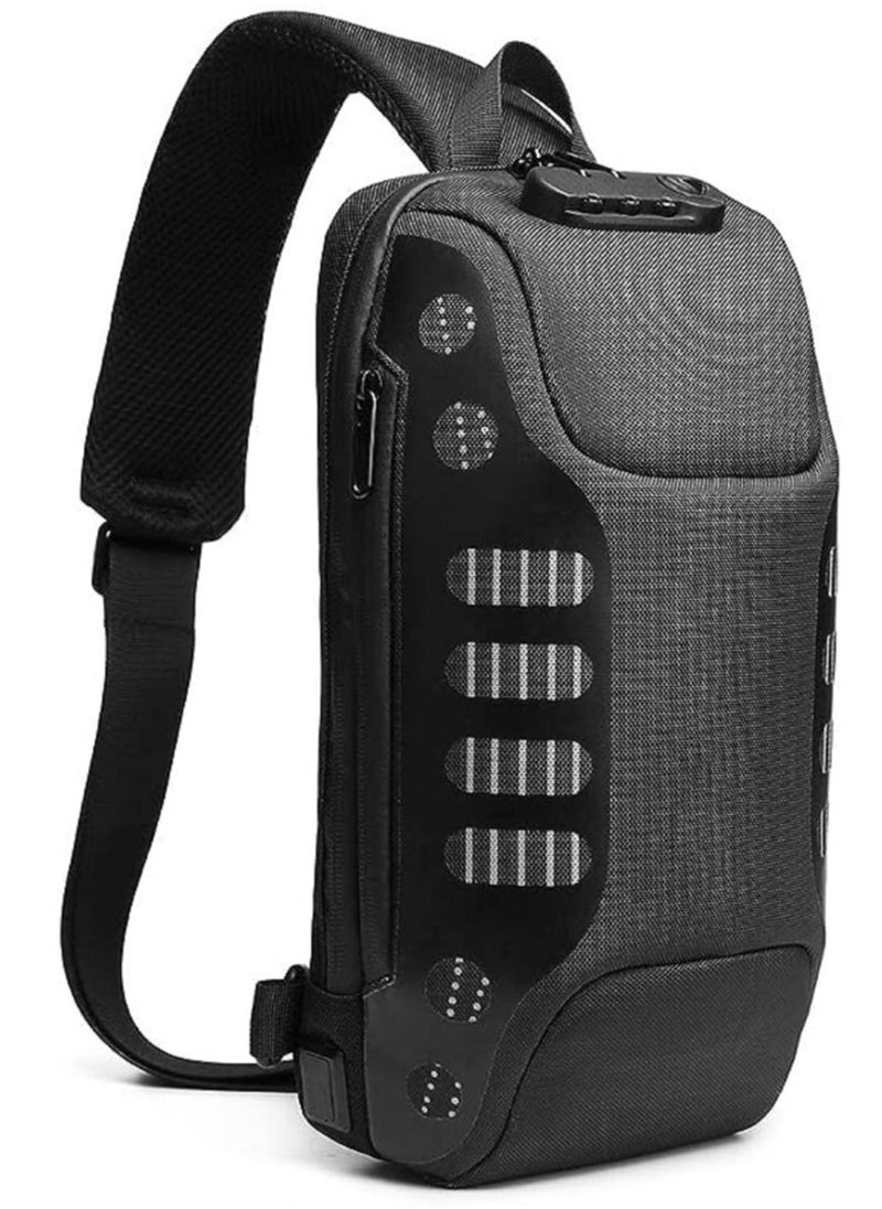 OZUKO - Anti Theft Sling Bag Shoulder Crossbody Backpack Waterproof Chest Bag with USB Charging Port Lightweight Casual Daypack - Image 1