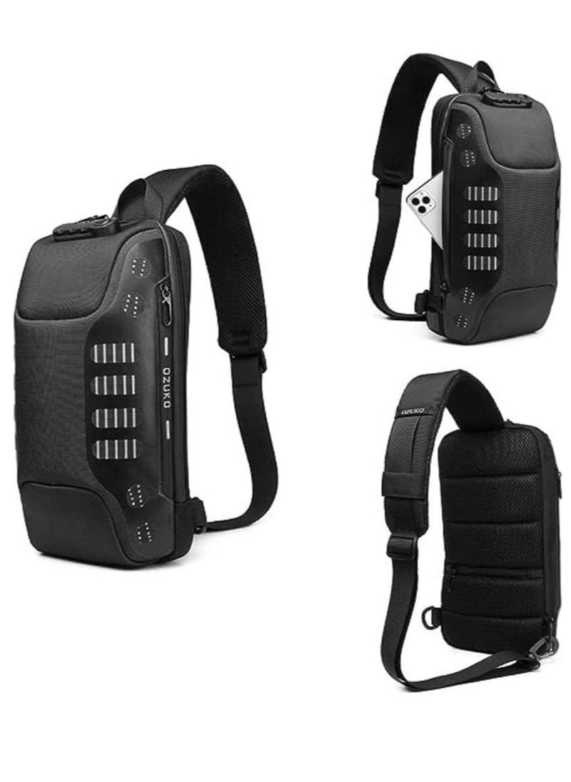 OZUKO - Anti Theft Sling Bag Shoulder Crossbody Backpack Waterproof Chest Bag with USB Charging Port Lightweight Casual Daypack - Image 1